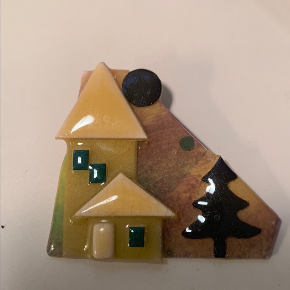 House Pins by Lucinda Brooch Pine Tree & Moon